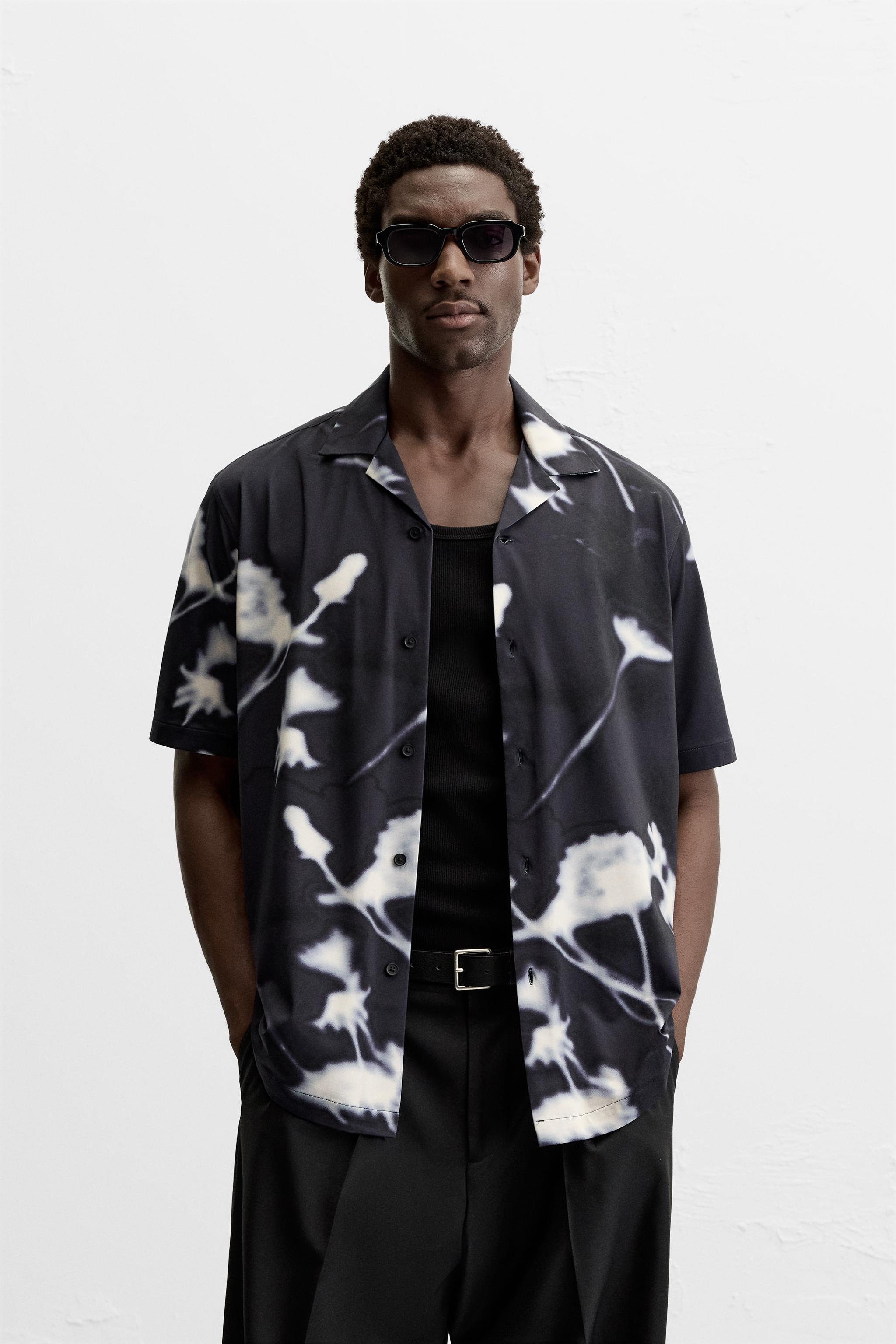 Moda Camisas Zara Camisa Flores Hombre Flores Camisas Hombre