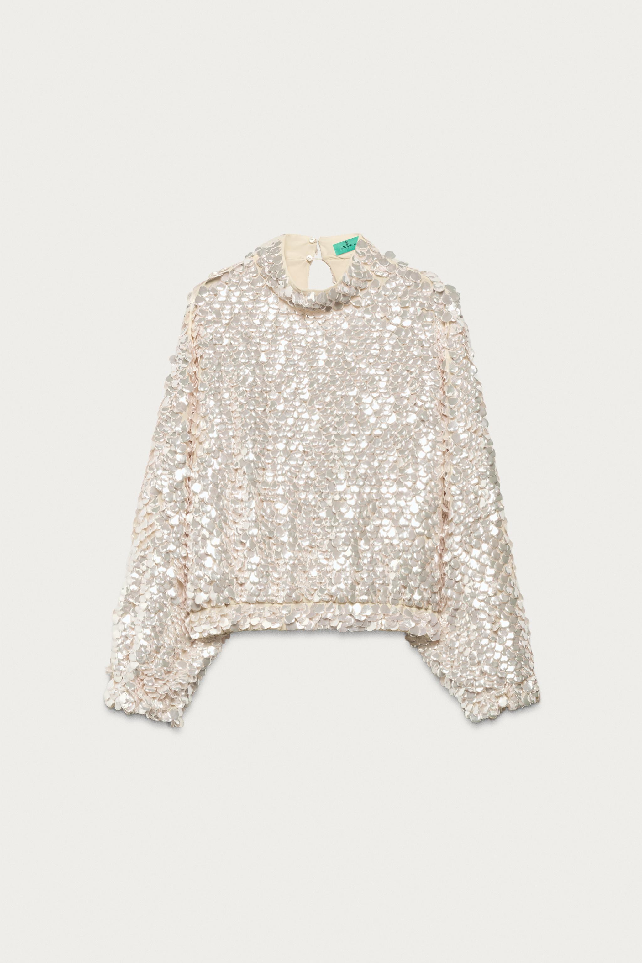 Женские рубашки Zara MARISA BERENSON X ZARA SEQUIN TOP