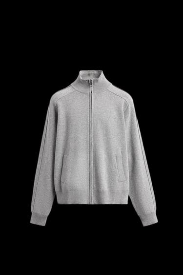STRICKJACKE MIT REISSVERSCHLUSS - Grau meliert von Zara - Bild 0