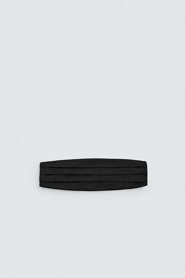 Zara 100% SILK TUXEDO CUMMERBUND - Black