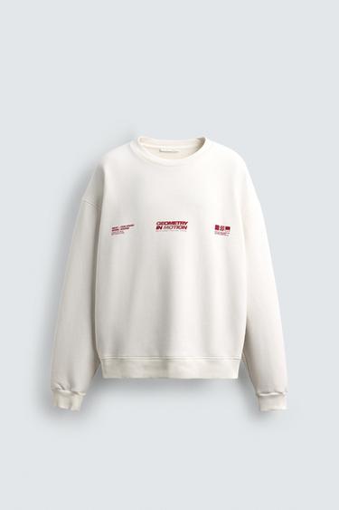 PRINTED SLOGAN SWEATSHIRT - Oyster-white by Zara