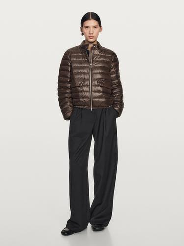 Zara Water-repellent down bomber jacket - Brown - Image 0