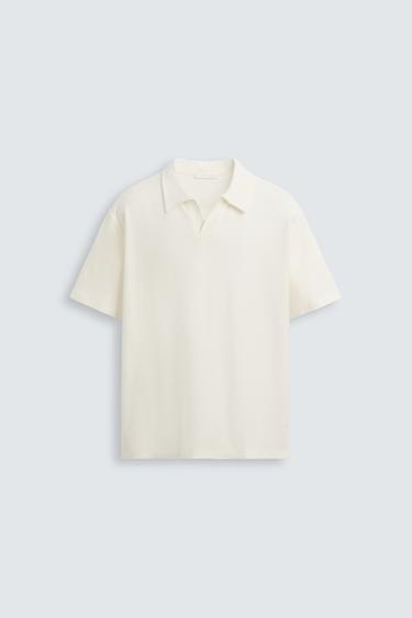 TEXTURED POLO SHIRT - Oyster-white by Zara - Image 6