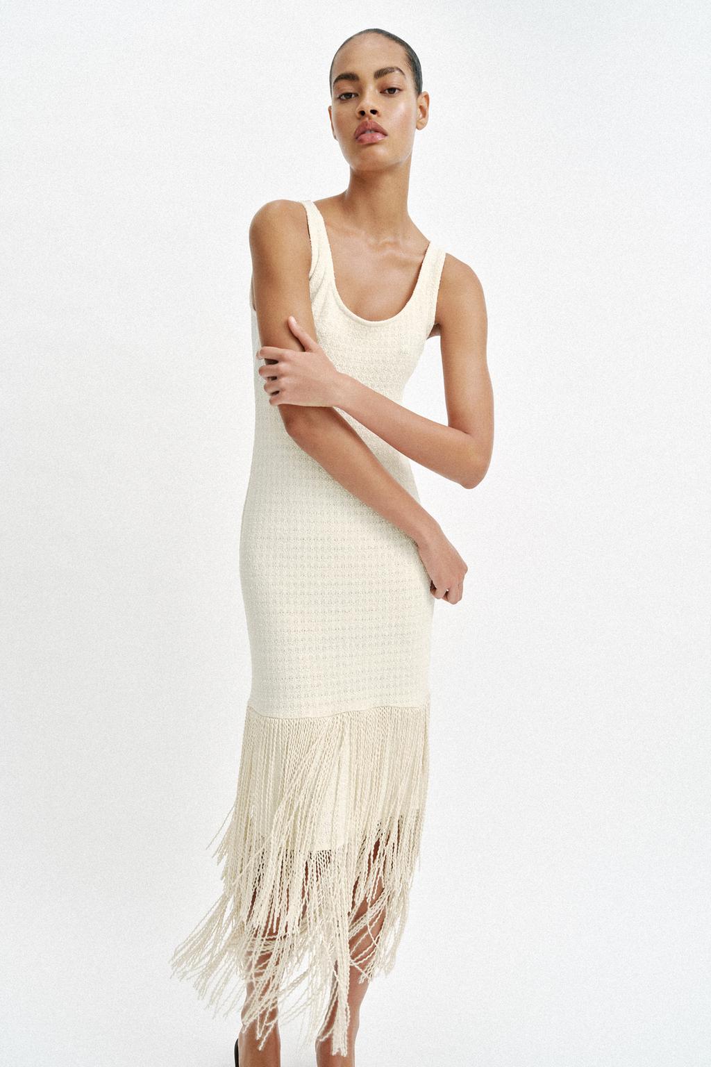 TEXTURED FRINGED DRESS - image 2