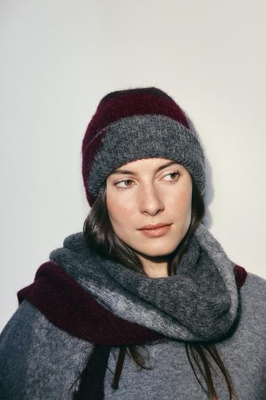 BUFANDA PUNTO ESTAMPADA - Burgundy de Zara