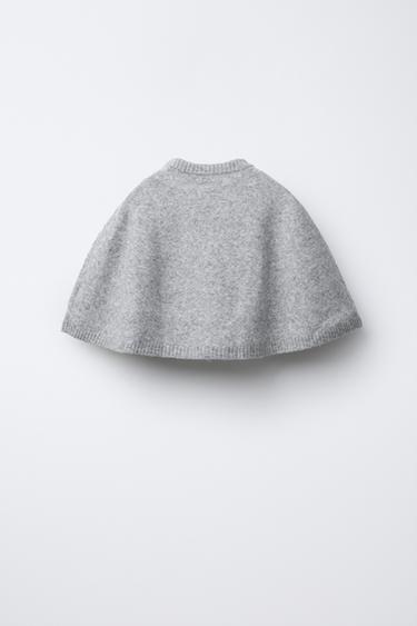 CAPED PONCHO WITH BOWS - Grey by Zara - Image 1