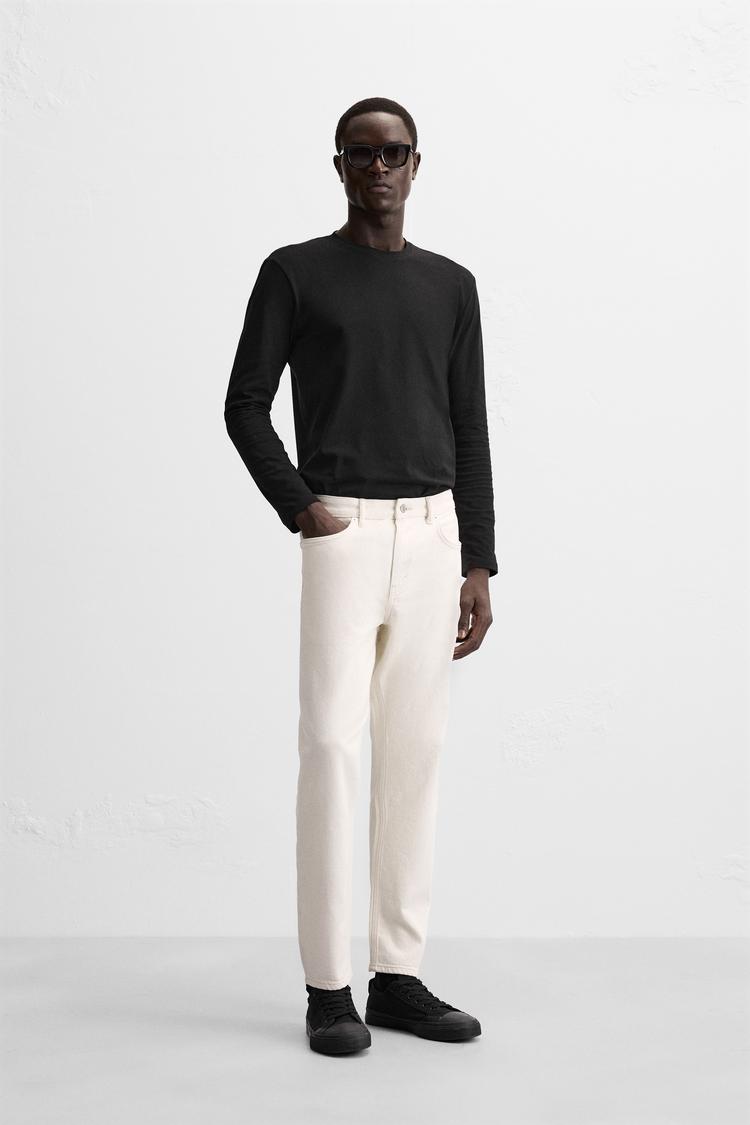 Camisetas Básicas Camiseta Negra Manga Larga Zara Basicas Manga