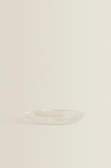 BOROSILICATE GLASS SIDE PLATE WITH RIM — Transparent 3