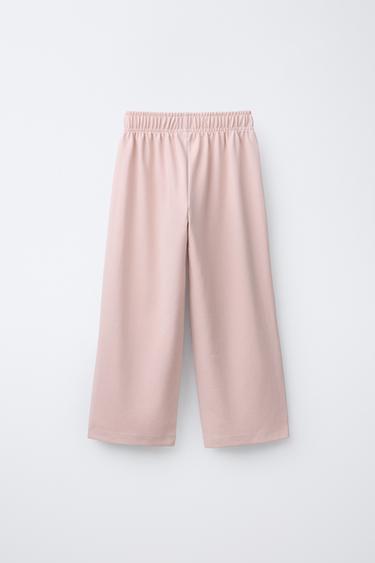 PLAIN PLUSH WIDE LEG SWEATSHIRT AND TROUSERS SET - Pink by Zara - Image 4