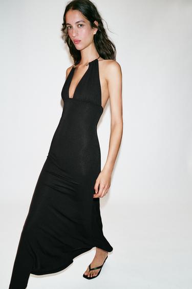 ROBE HALTER CHOKER - Noir de Zara - Image 3