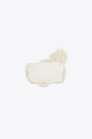 FLORAL CROP TOP - Ecru by Zara - Image 6