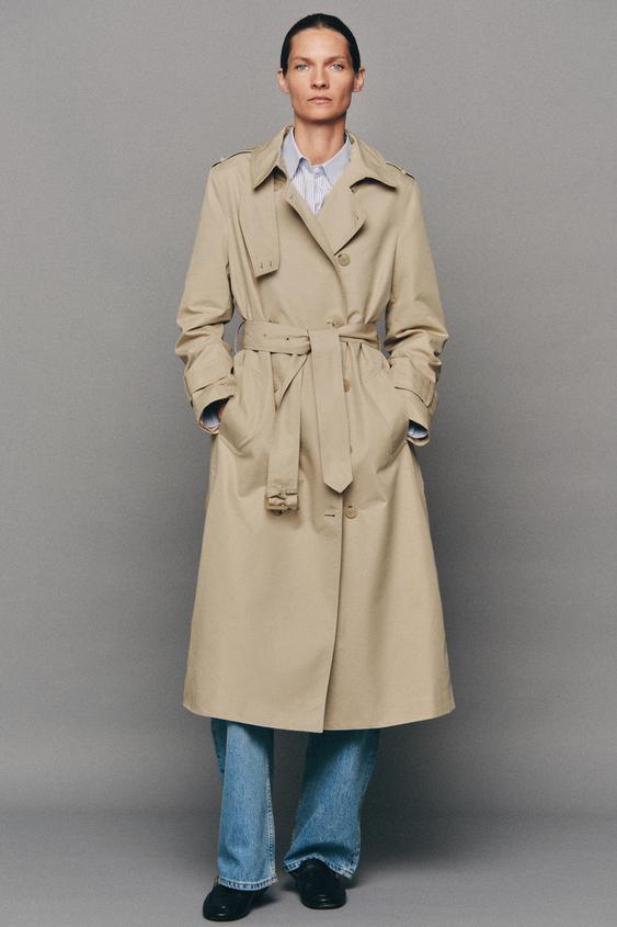 ZW COLLECTION WATER-REPELLENT TRENCH COAT WITH BELT - Light camel by Zara - Image 0