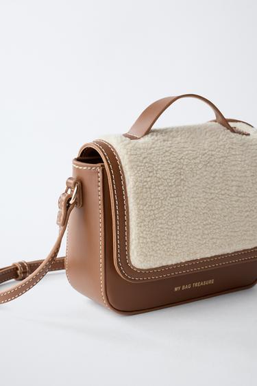 FAUX SHEARLING CROSSBODY BAG - Brown by Zara - Image 2