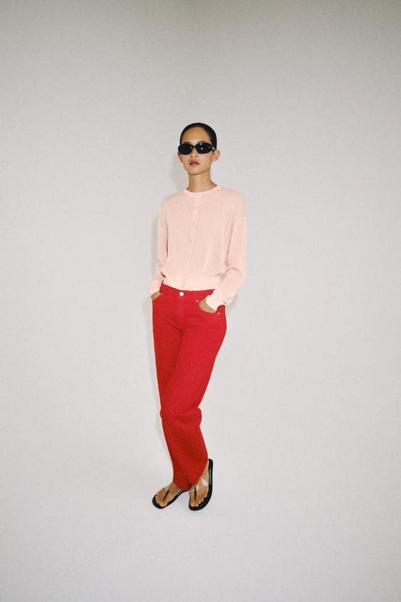 CHAQUETA PUNTO FINO - Rosa pastel de Zara - Imagen 0