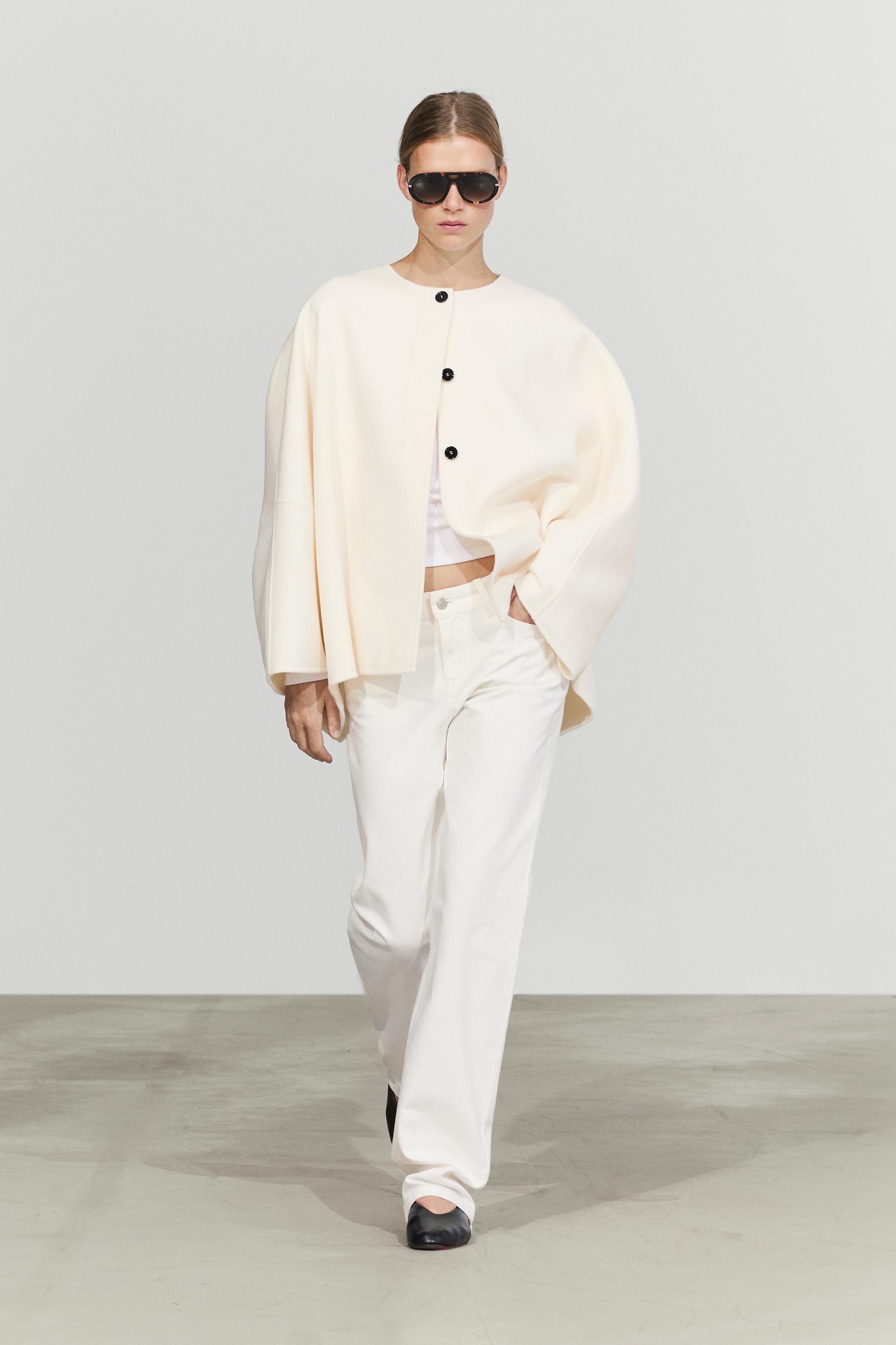 Wool blend voluminous cape coat — 318