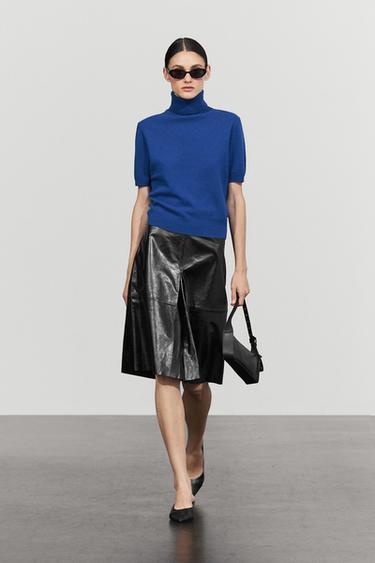 Zara Short sleeve turtleneck knit sweater - Bluish - Image 0