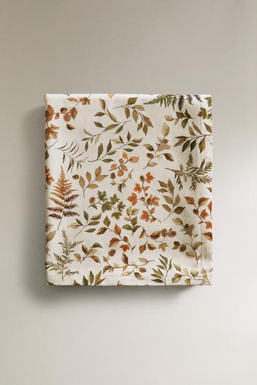 RESIN-COATED COTTON LEAF TABLECLOTH - Green by Zara - Image 4