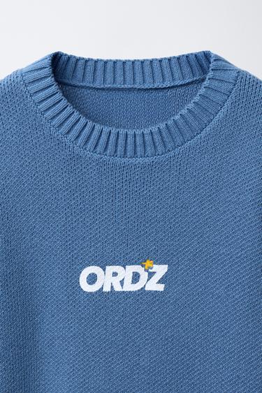KNIT SWEATER WITH SLOGAN - Bluish by Zara - Image 2