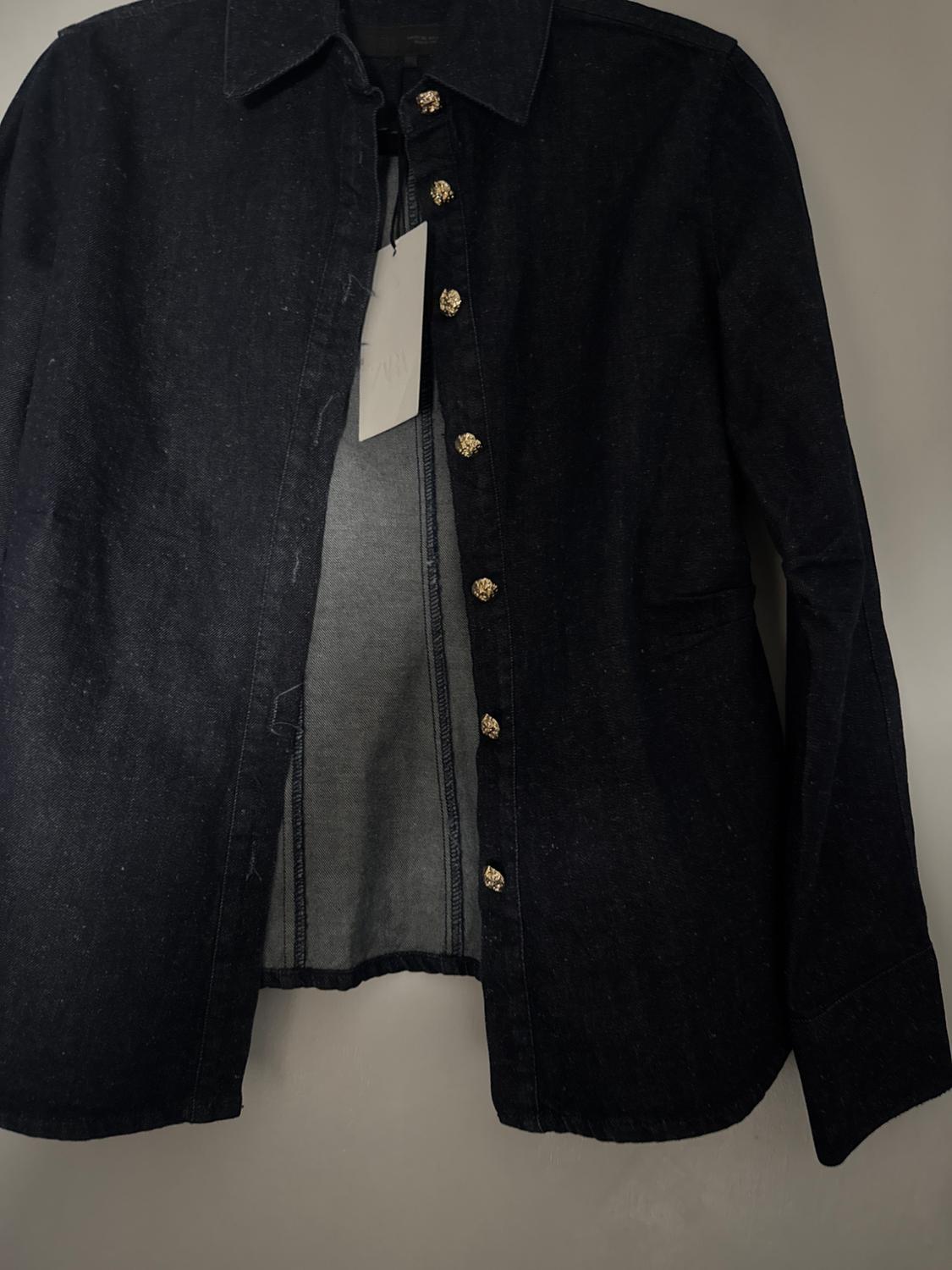 ZW COLLECTION PLEATED DENIM SHIRT - Image 4