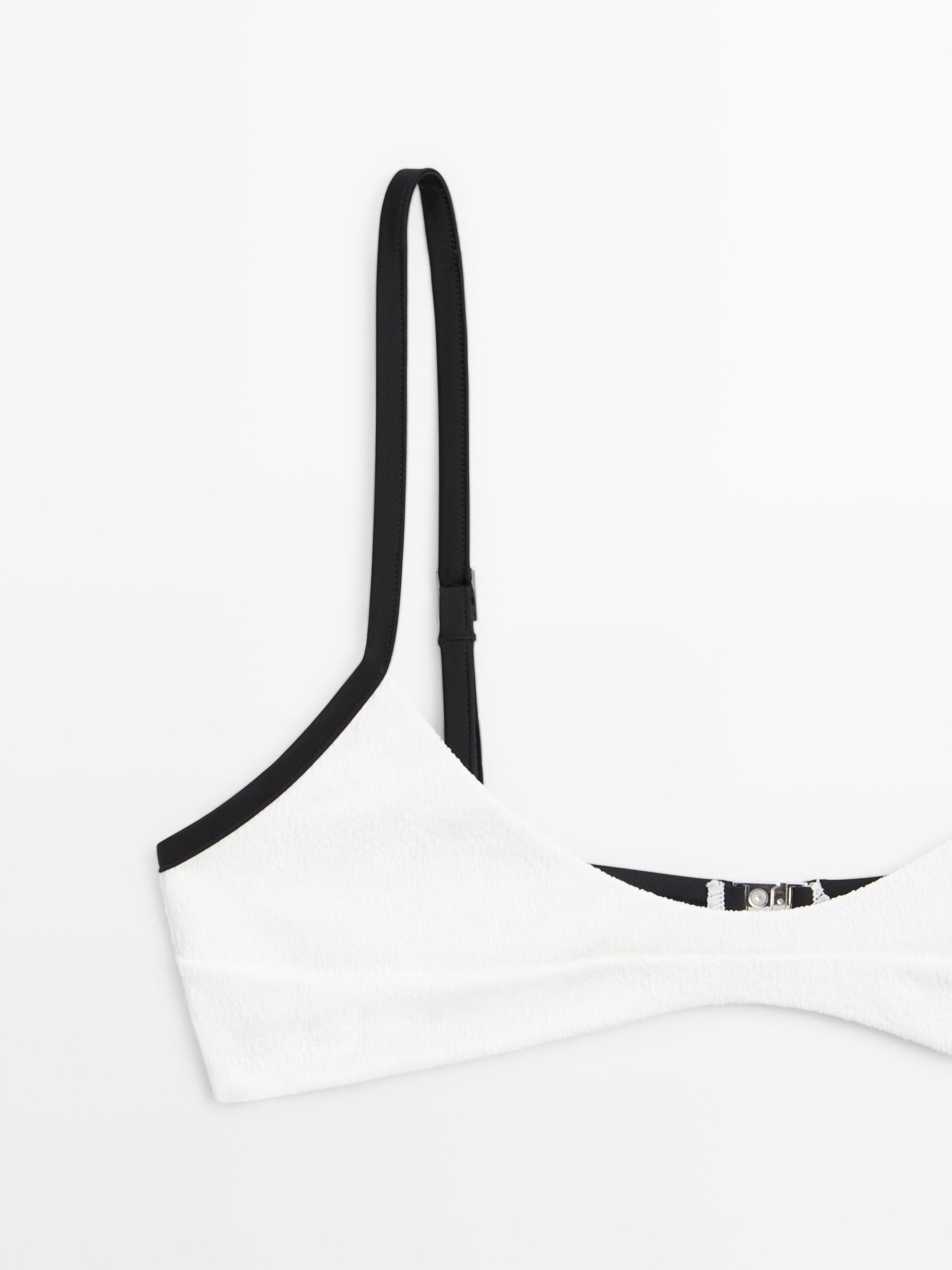 Haut de bikini texturé contrastant