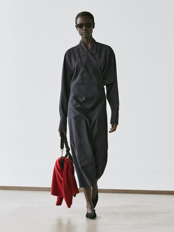 Midi dress with draped detail