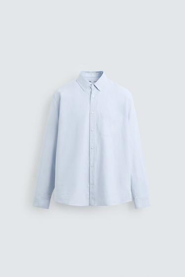 CAMISA OXFORD - Celeste de Zara