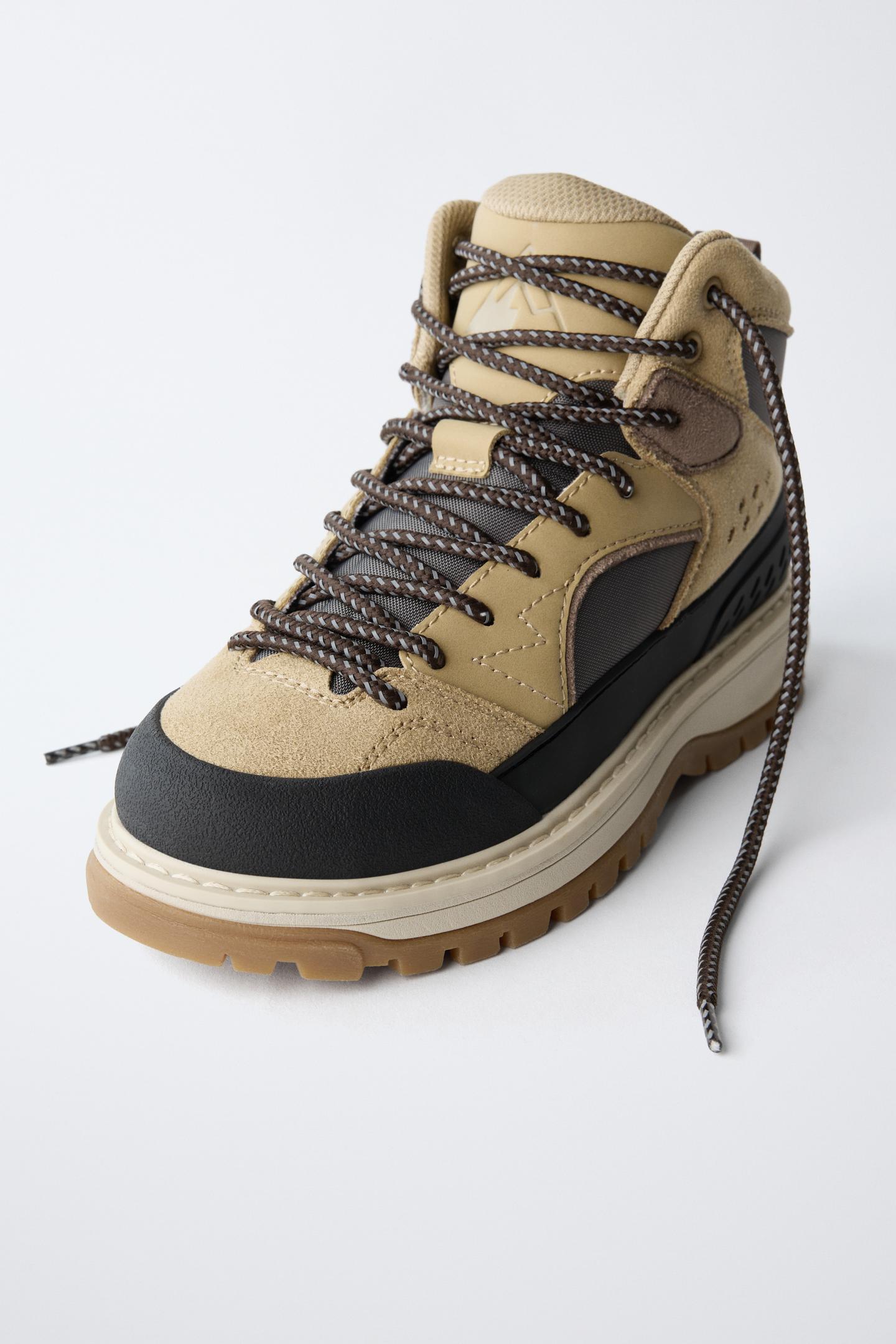 Детские кроссовки Zara Hiking Sneaker, цвет: Коричневый — фото 3