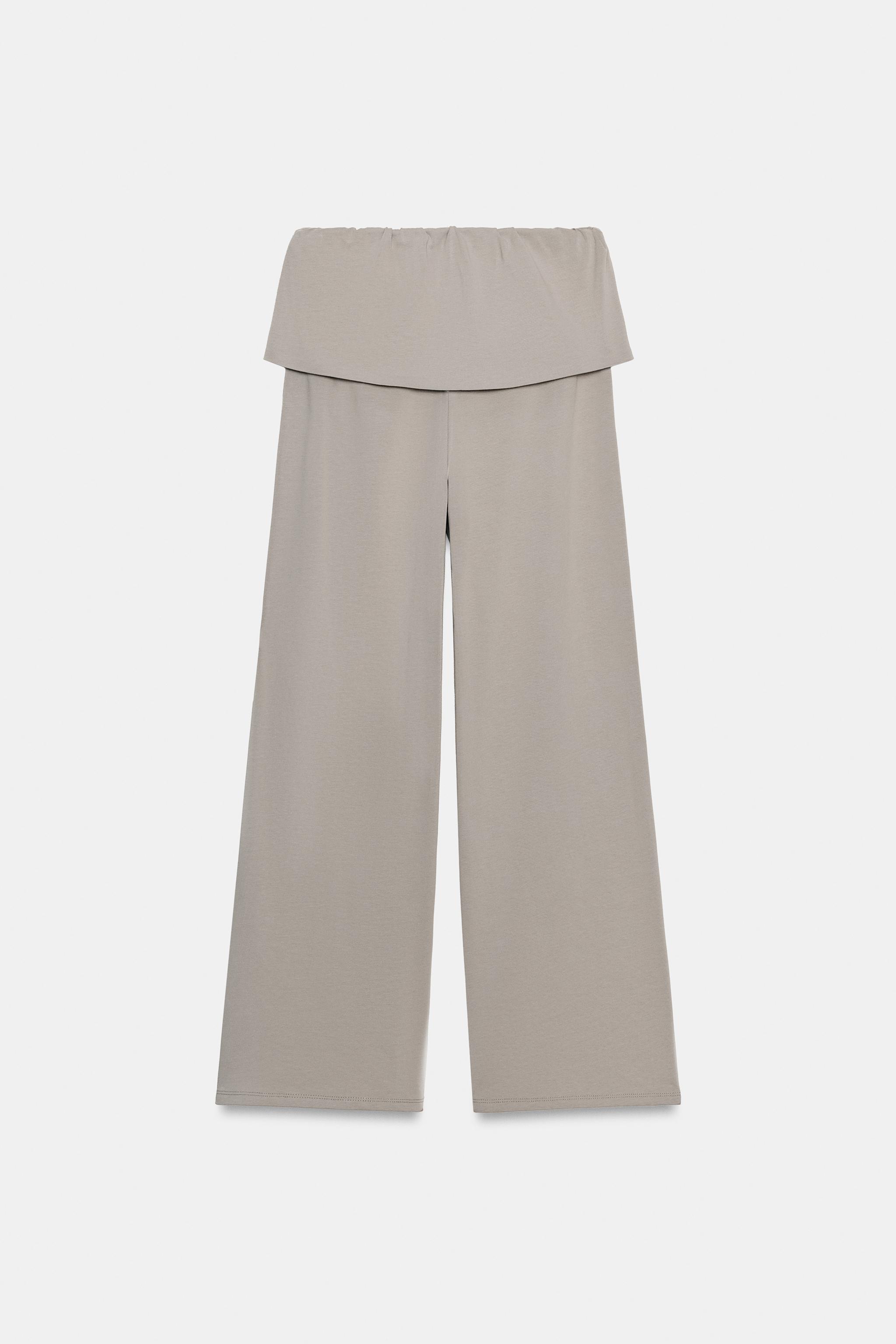 PANTALON EN COTON ÉPAIS AVEC CEINTURE LARGE