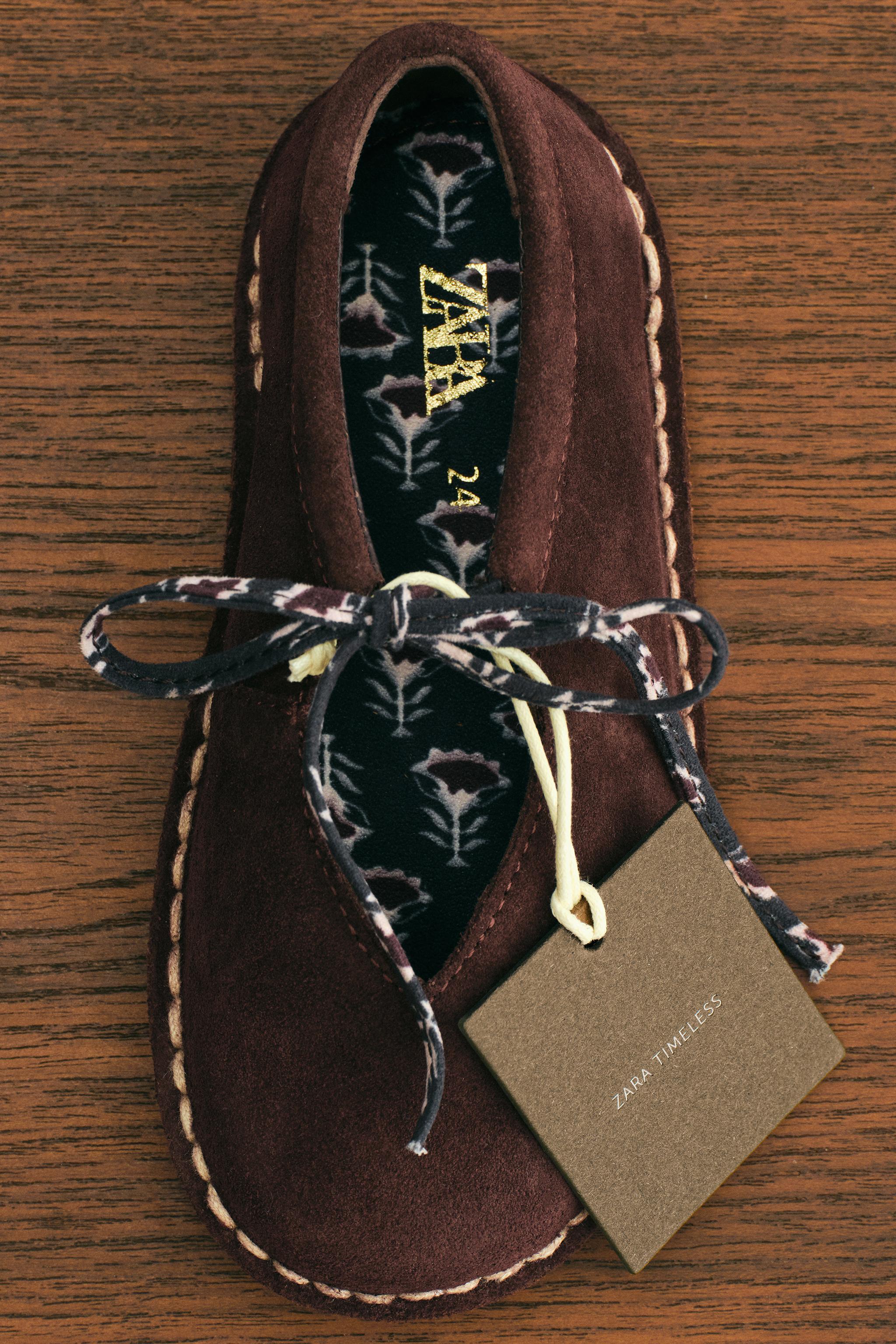 ZARA TIMELESS - リアルレザーバレリーナシューズ - ボルドー