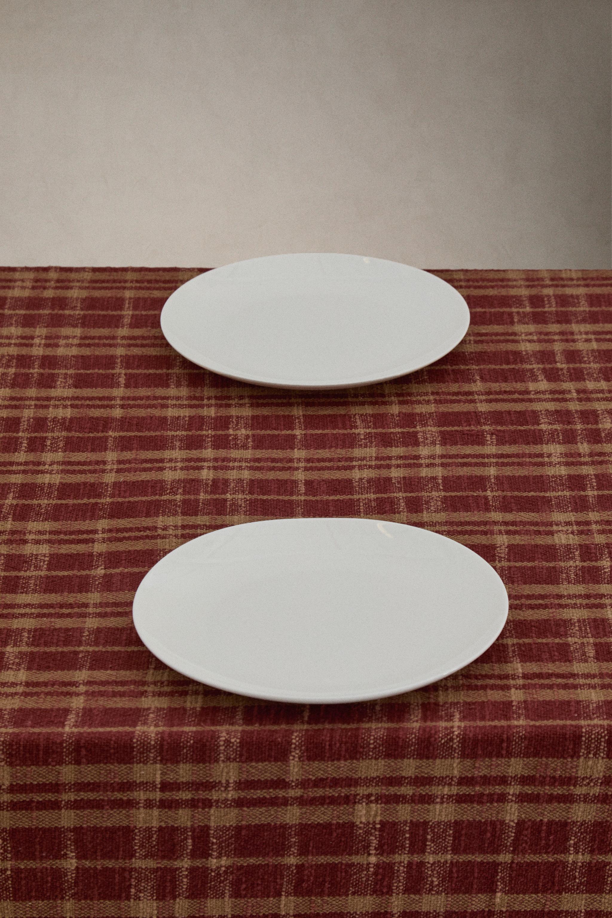 CHECK COTTON CHRISTMAS TABLECLOTH WITH FRINGING