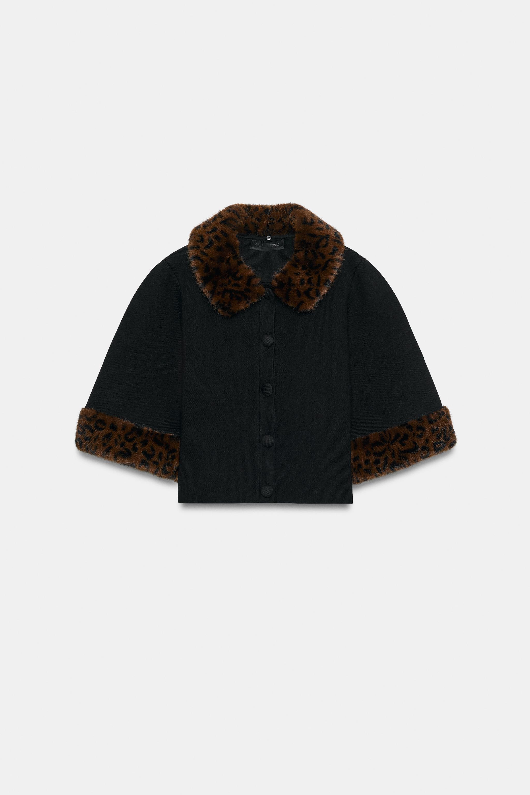 VESTE COURTE EN MAILLE À COL DÉTACHABLE
