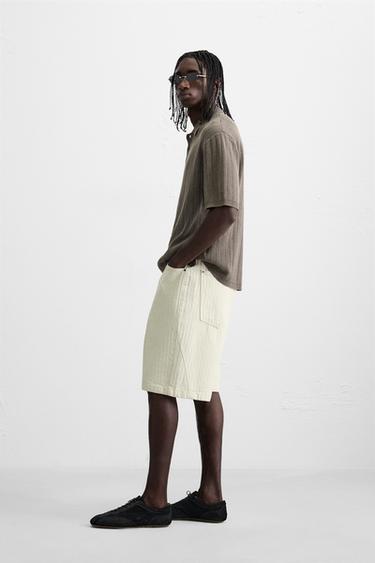 WASHED TEXTURED KNIT POLO SHIRT - Chocolate by Zara - Image 3