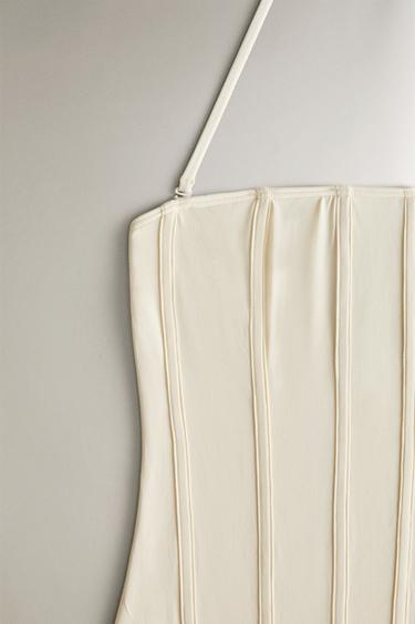 MAILLOT DE BAIN DE PLAGE FAÇON CORSET - Écru de Zara - Image 1