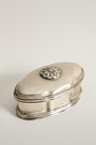 VINTAGE METAL JEWELLERY BOX — Silver 2