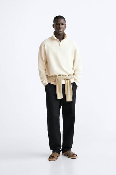 TEKSTURALI POLO KOʻYLAK - Ustritsa oq Zara tomonidan - Tasvir 0