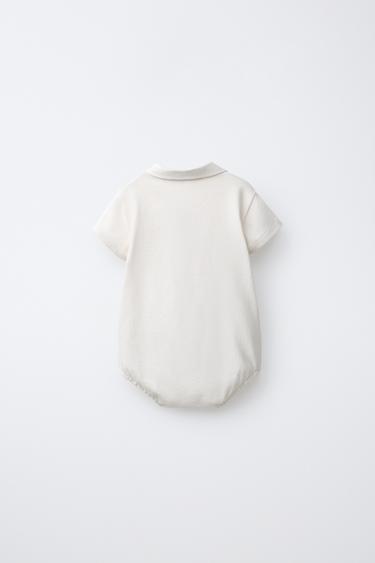 POLO COLLAR BODYSUIT - Oyster-white by Zara - Image 1