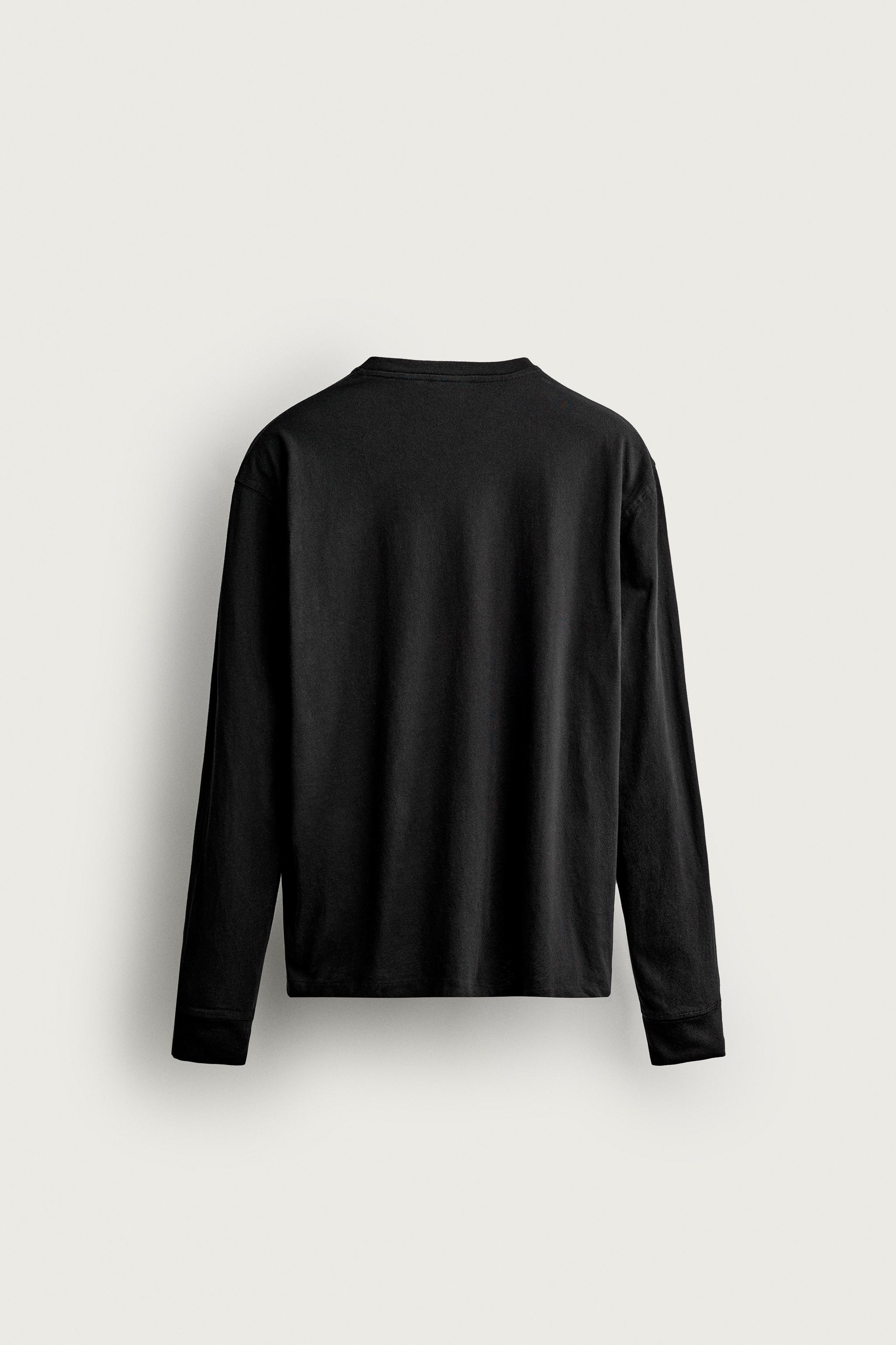 Мужские футболки Zara LIGHTWEIGHT LONG SLEEVE T-SHIRT — фото 8