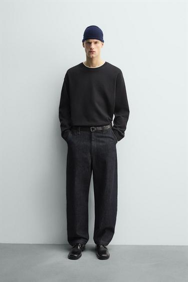 ФУТБОЛКА С КОНТРАСТНОЙ ДВОЙНОЙ ОТДЕЛКОЙ — ЧЕРНЫЙ от Zara