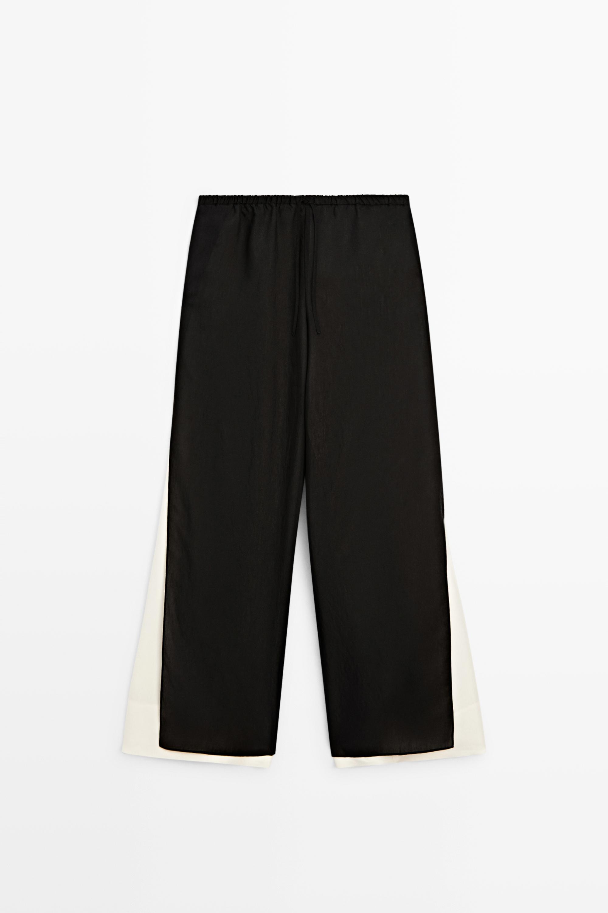 Flowing wide-leg pants with darts - co-ord