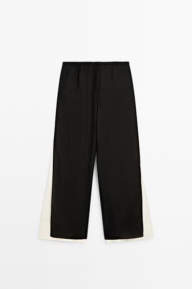 Zara Flowing wide-leg co-ord pants - Black - Image 0