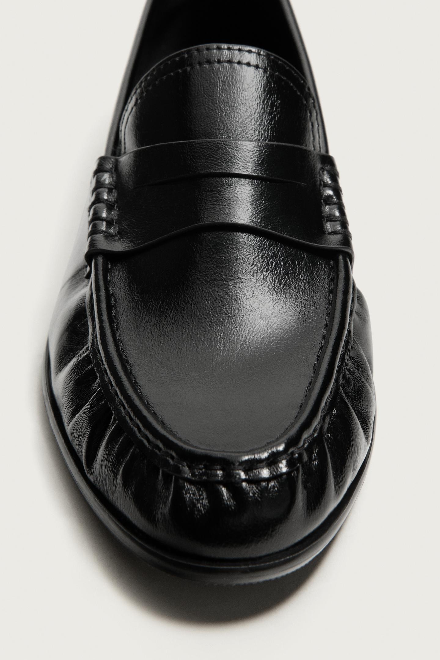 Мужские туфли Zara Penny Dress Loafers, цвет: Чёрный — фото 3