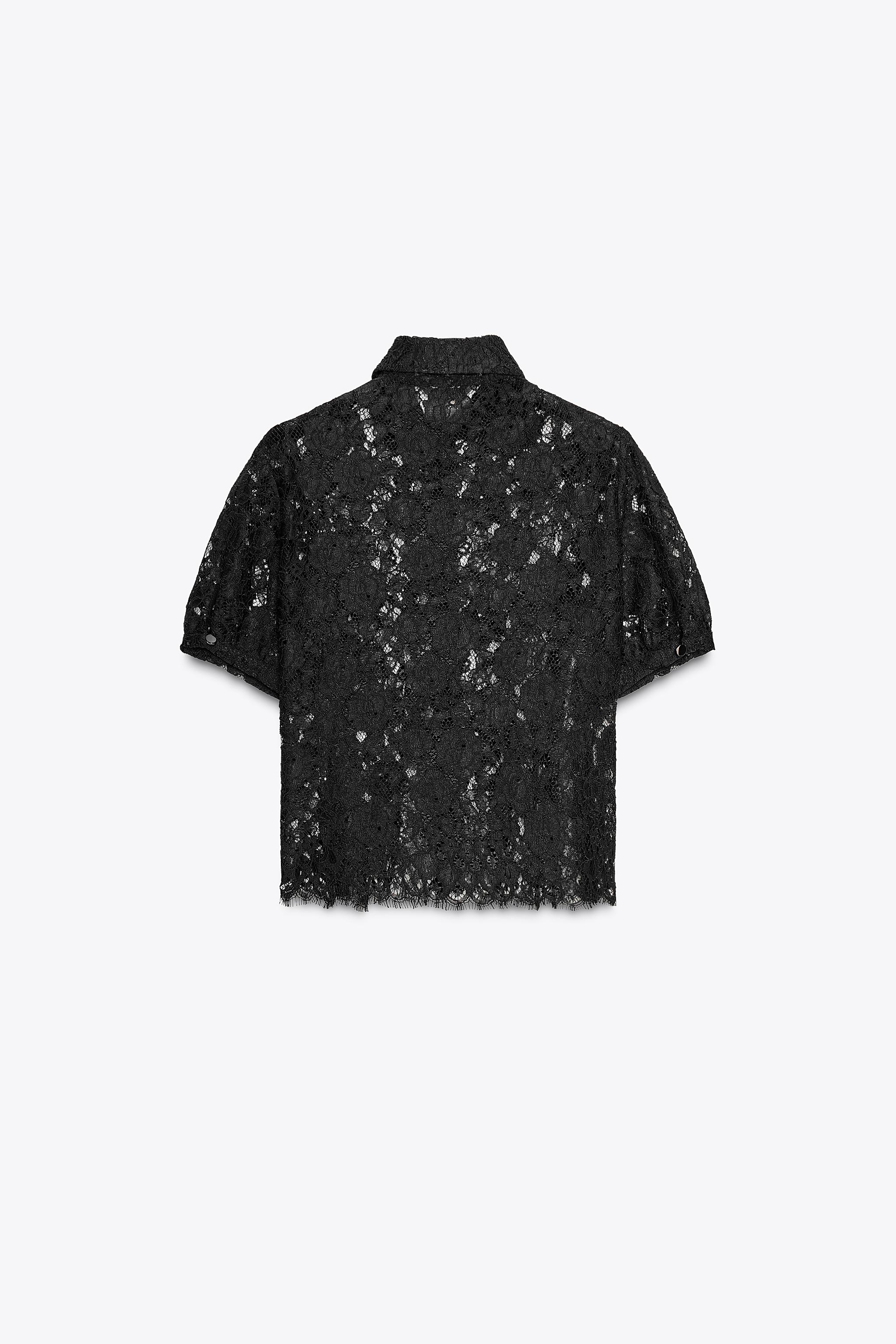 LACE BOW SHIRT - Black | ZARA United States