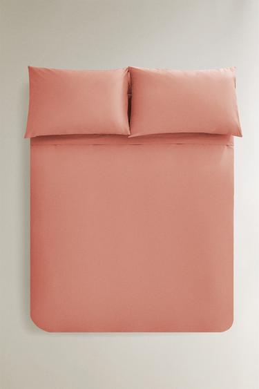 PERCALE DUVET COVER (200 THREAD COUNT) - Coral by Zara