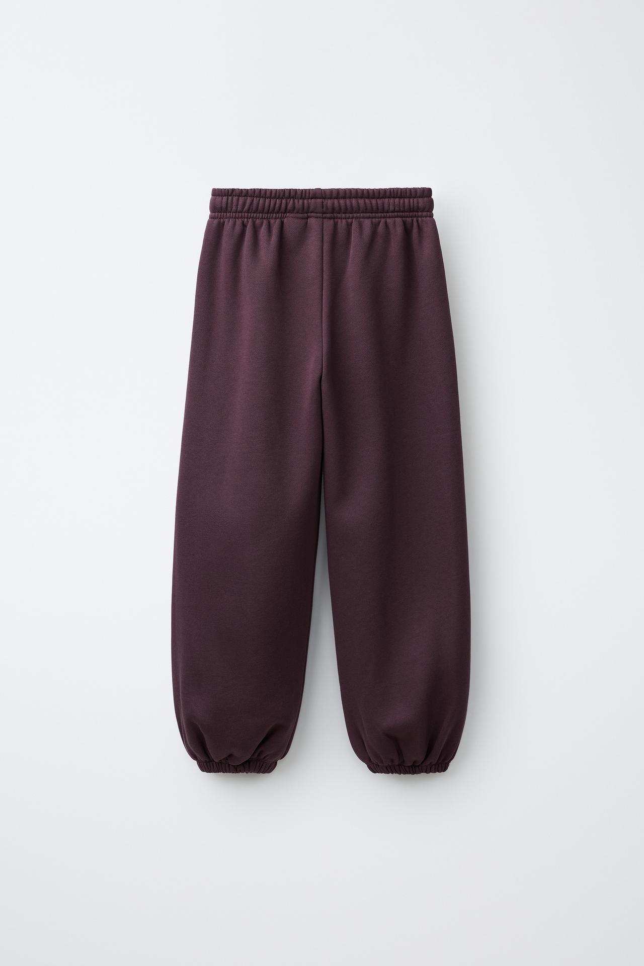 VARSITY FLEECE JOGGER PANTS — Burgundy