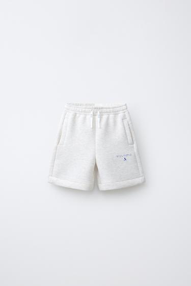 SPORTY LOGO BERMUDA SHORTS - Grey marl by Zara