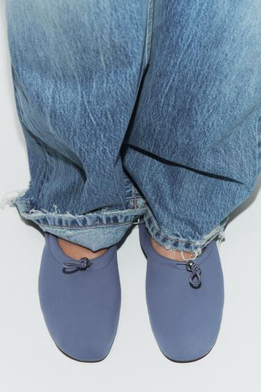 NEOPRENE EFFECT BALLET FLATS WITH PULL TAB - Blue by Zara - Image 0