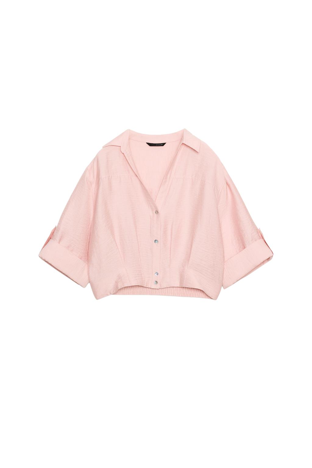 CROPPED LINEN BLEND SHIRT - image 3