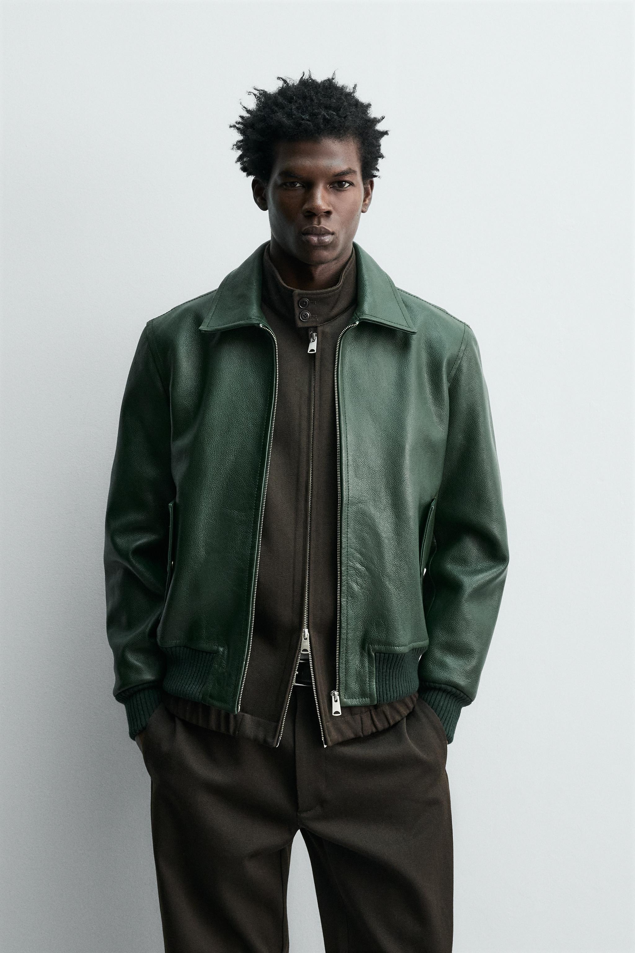 LEATHER BOMBER JACKET