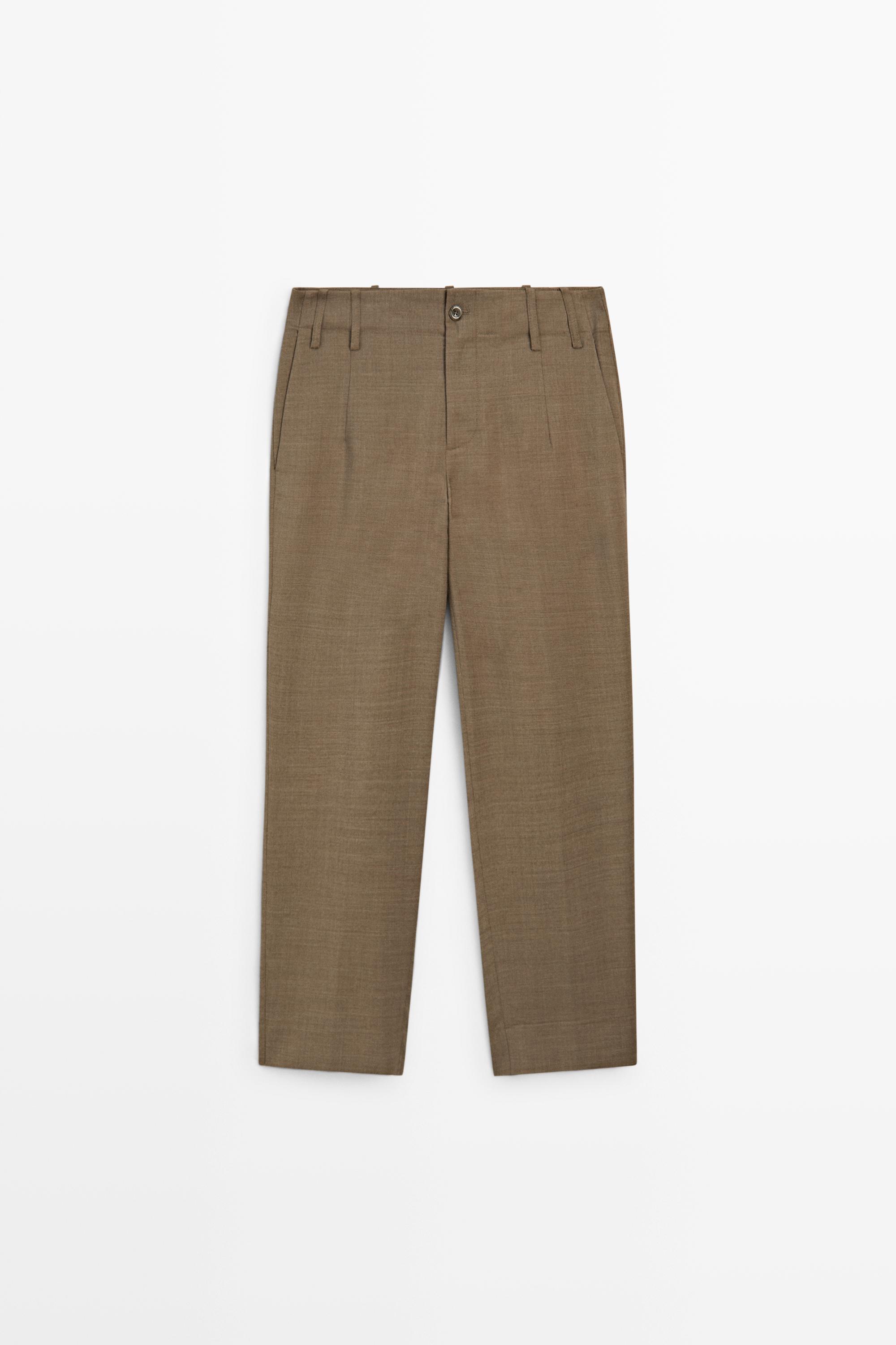 Pantalon de costume 100 % laine chinée