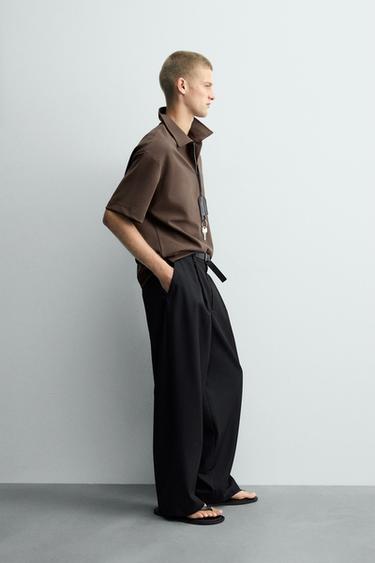 QUARTER ZIP POLO SHIRT - Chocolate by Zara - Image 3